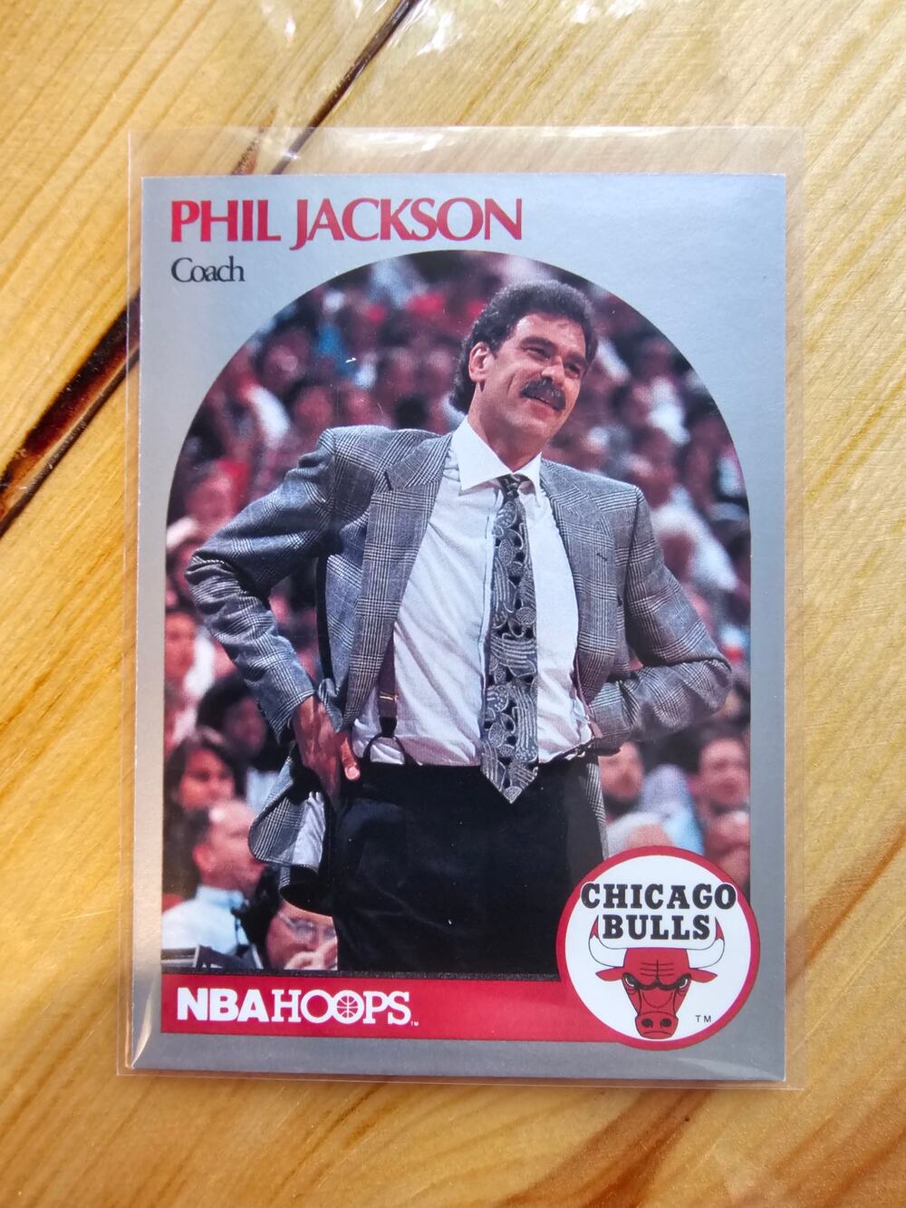 Phil Jackson 1990-1991 NBA Hoops #308 - Chicago Bulls - NBA - Fresh Pull